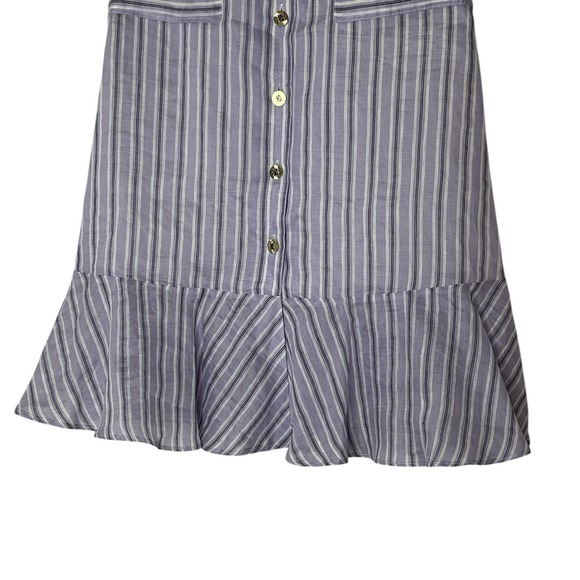 Sandro Midi Skirt Womens Size‎ 34 Linen Blend Ruffle Cóctel Designer Lined New - Picture 13 of 16